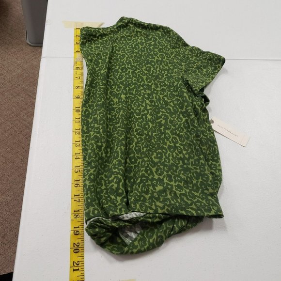 Anthropologie Womens Green Motif Draped T-Shirt Size L Short Sleeve Modal - Picture 10 of 12